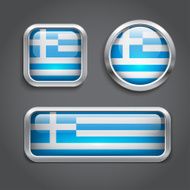 Greece flag glass buttons