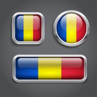 Chad flag glass buttons