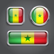 Senegal flag glass buttons