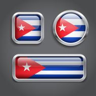 Cuba flag glass buttons