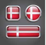 Denmark flag glass buttons