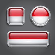 &amp;#304 ndonesia flag glass buttons