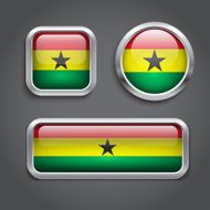 Ghana flag glass buttons