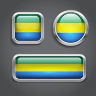Gabon flag glass buttons