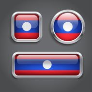 Laos flag glass buttons