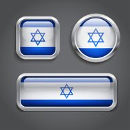 Israel flag glass buttons