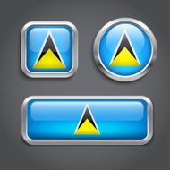 Saint Lucia flag glass buttons