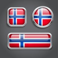 Norway flag glass buttons