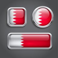 Bahrain flag glass buttons