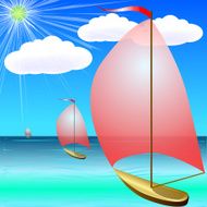 Boat on Blue Sea in Summer