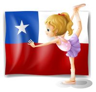 Flag of Chile and the young ballet dancer N2