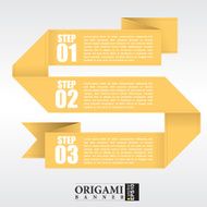 Abstract yellow origami banners