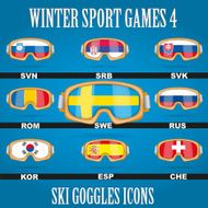 Icon goggles with flag of world