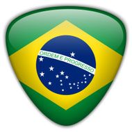 Brazil Flag Glossy Button N5