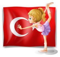 girl with the flag of Turkey