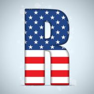 USA Independence Day Alphabet Letters