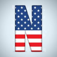 USA Independence Day Alphabet Letters N2
