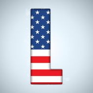 USA Independence Day Alphabet Letters N3