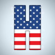 USA Independence Day Alphabet Letters N4