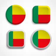 Benin flag buttons N2