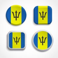 Barbados flag buttons