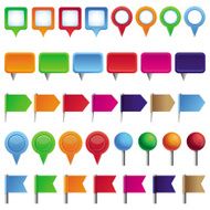 Vector collection with pins and marks