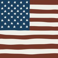 Hand draw vector squared flag of USA