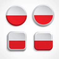 Poland flag buttons