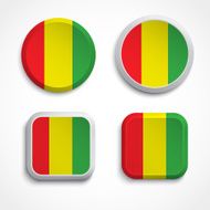 Guinea flag buttons