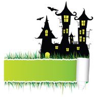 castle with tearing paper vector illustration