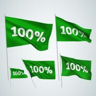 Green 100 percents - vector flags