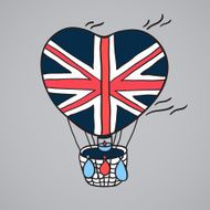 Multi-colored balloon with Britain flag