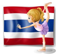 Ballet dancer in front of the Thailand flag