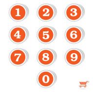 red stickers with numbers vector illustration