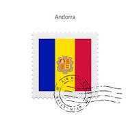 Andorra Flag Postage Stamp