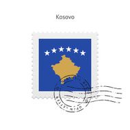 Kosovo Flag Postage Stamp