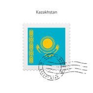 Kazakhstan Flag Postage Stamp