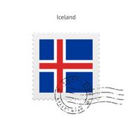 Iceland Flag Postage Stamp