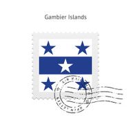 Gambier Islands Flag Postage Stamp