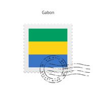 Gabon Flag Postage Stamp