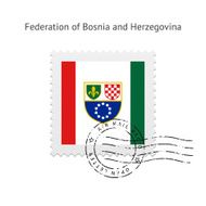 Federation of Bosnia and Herzegovina Flag Postage Stamp