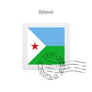 Djibouti Flag Postage Stamp