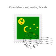 Cocos and Keeling Islands Flag Postage Stamp