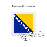 Bosnia and Herzegovina Flag Postage Stamp
