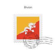 Bhutan Flag Postage Stamp