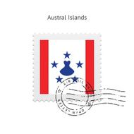 Austral Islands Flag Postage Stamp
