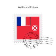 Wallis and Futuna Flag Postage Stamp