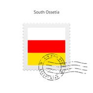 South Ossetia Flag Postage Stamp