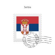 Serbia Flag Postage Stamp