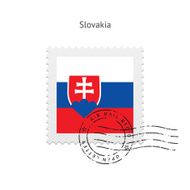 Slovakia Flag Postage Stamp